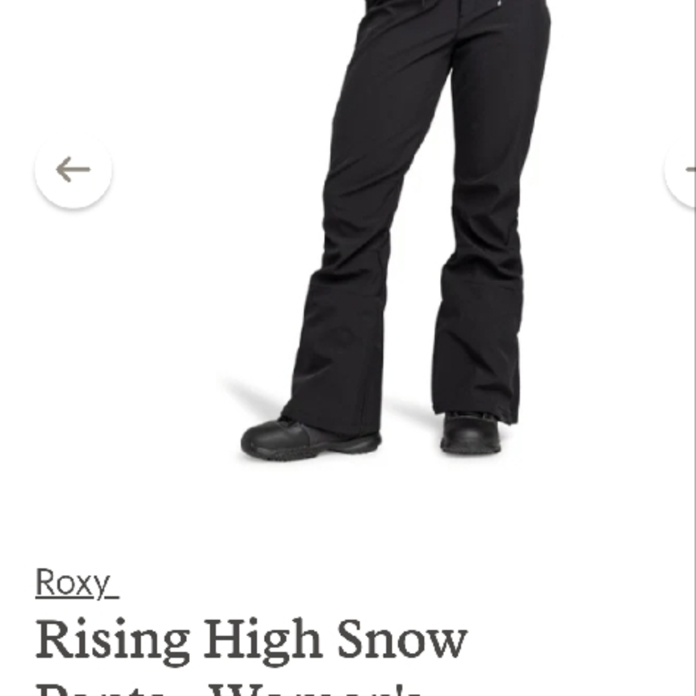 Roxy Black Flare snow pants